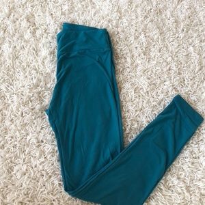 LulaRoe leggings, teal, OS NWOT